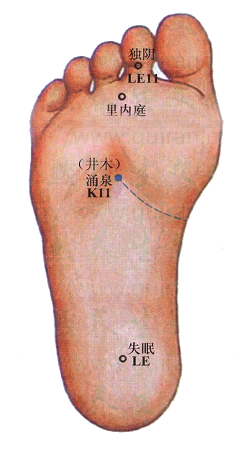 涌泉穴的准确位置图